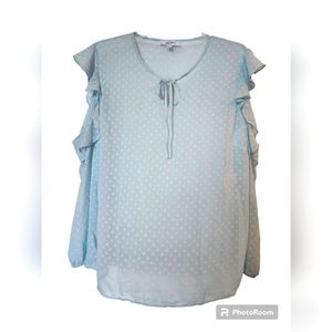 LIBBY EDELMAN size XXL cold shoulder, sheer blouse.